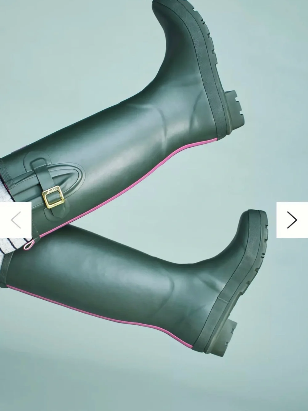 Joules Anthropologie Army Green Matte Rain Boots Garden Welly Rubber Women US 7